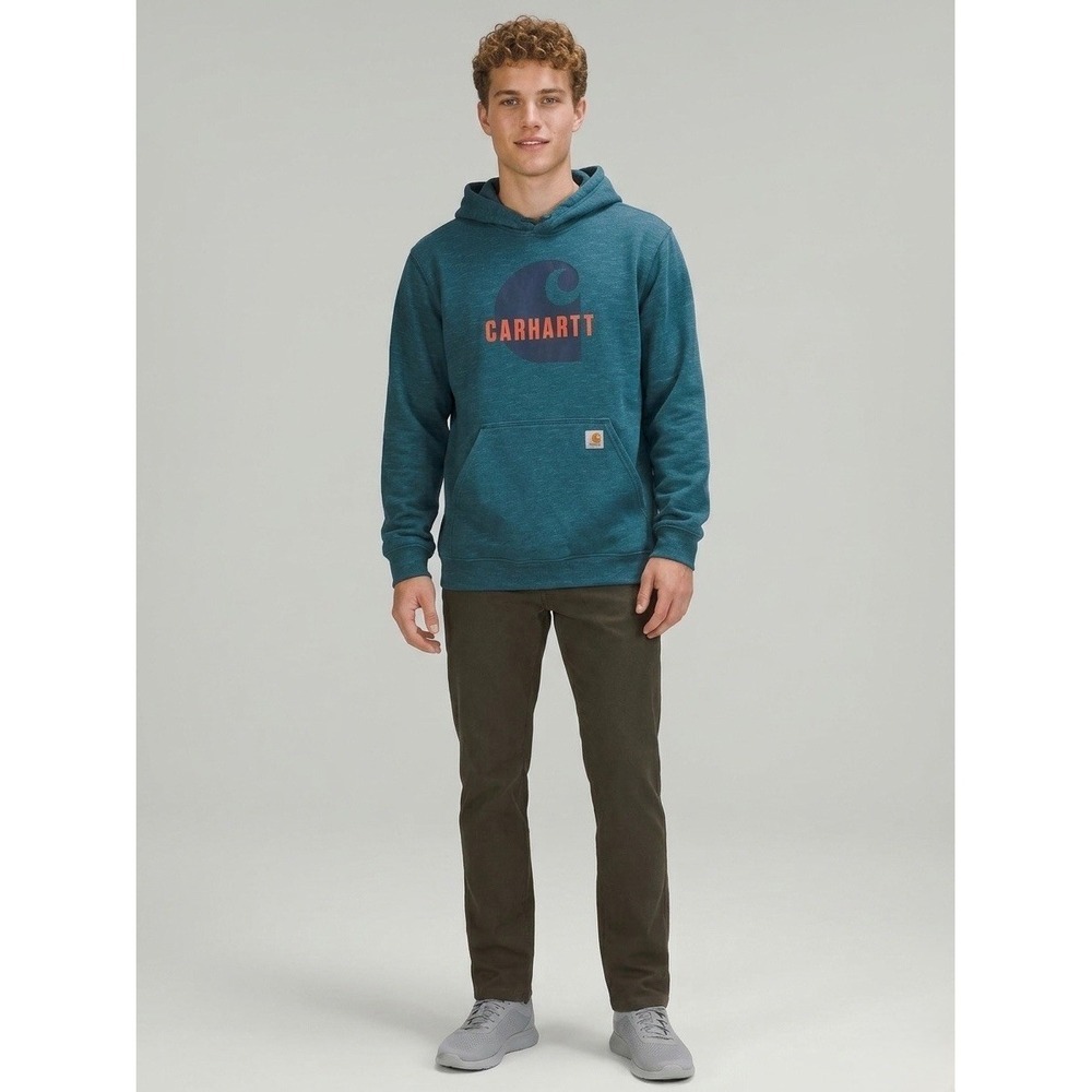 Carhartt Mens Loose Fit Graphic Hoodie Teal Space Dye Sweatshirt 104902 H37 XL